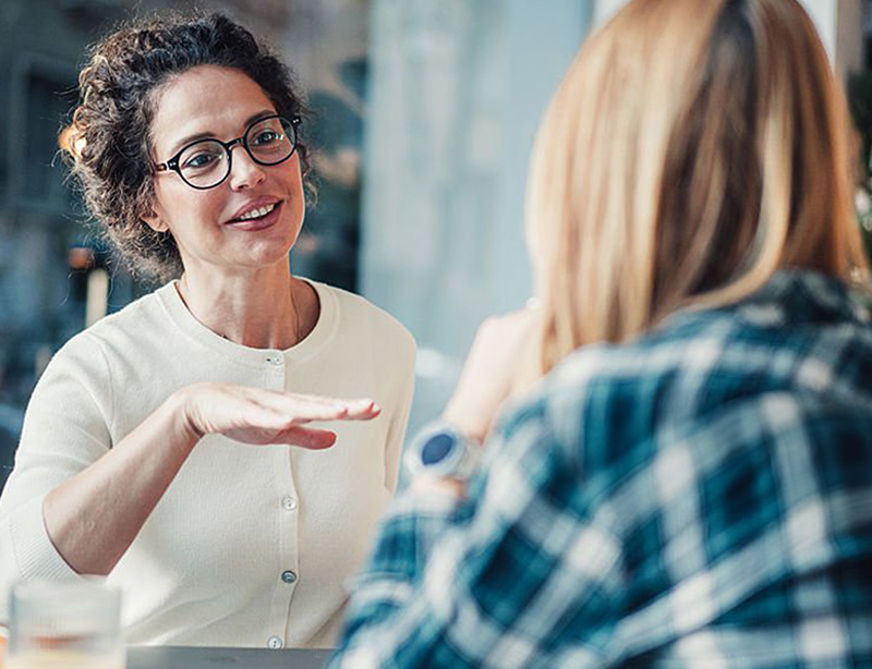 Community members discussing opportunities
